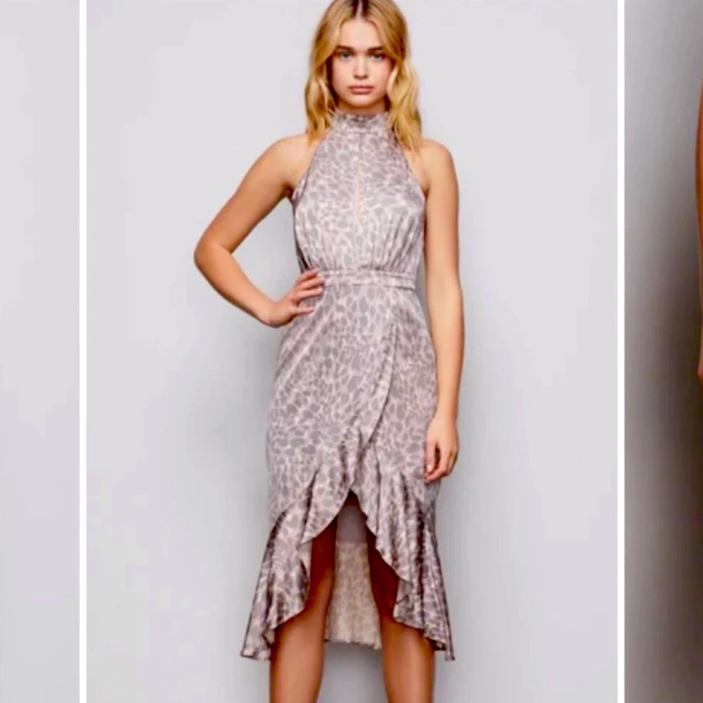 GOOD AMERICAN HONEY LEOPARD
RESORT HALTER DRESS